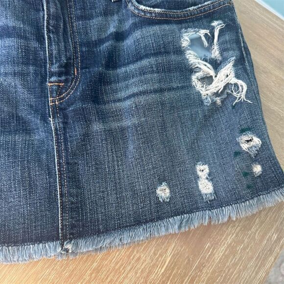Current/Elliott Women's‎ Size 31 Blue Distressed Mini Skirt Frayed Hem - Picture 3 of 10